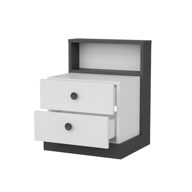 Comodino con 2 cassetti Life Bianco (7)