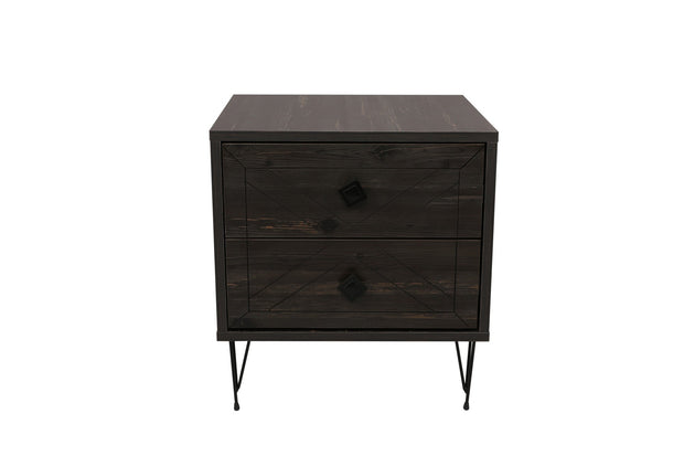 Asir Comodino con 2 cassetti Luna Marrone