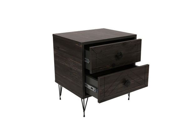 Asir Comodino con 2 cassetti Luna Marrone