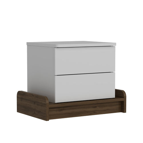 Asir Comodino con 2 cassetti Marina Bianco