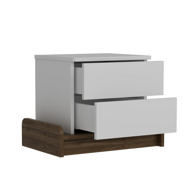 Asir Comodino con 2 cassetti Marina Bianco