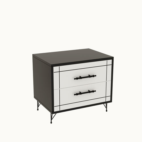 Asir Comodino con 2 cassetti Night Bianco