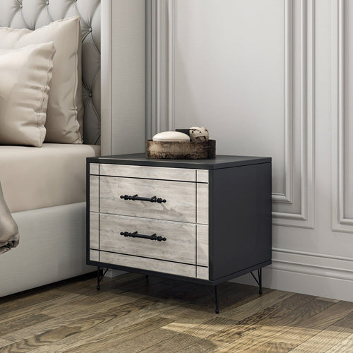 Asir Comodino con 2 cassetti Night Grigio
