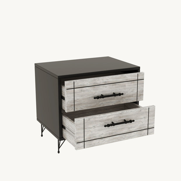 Asir Comodino con 2 cassetti Night Grigio