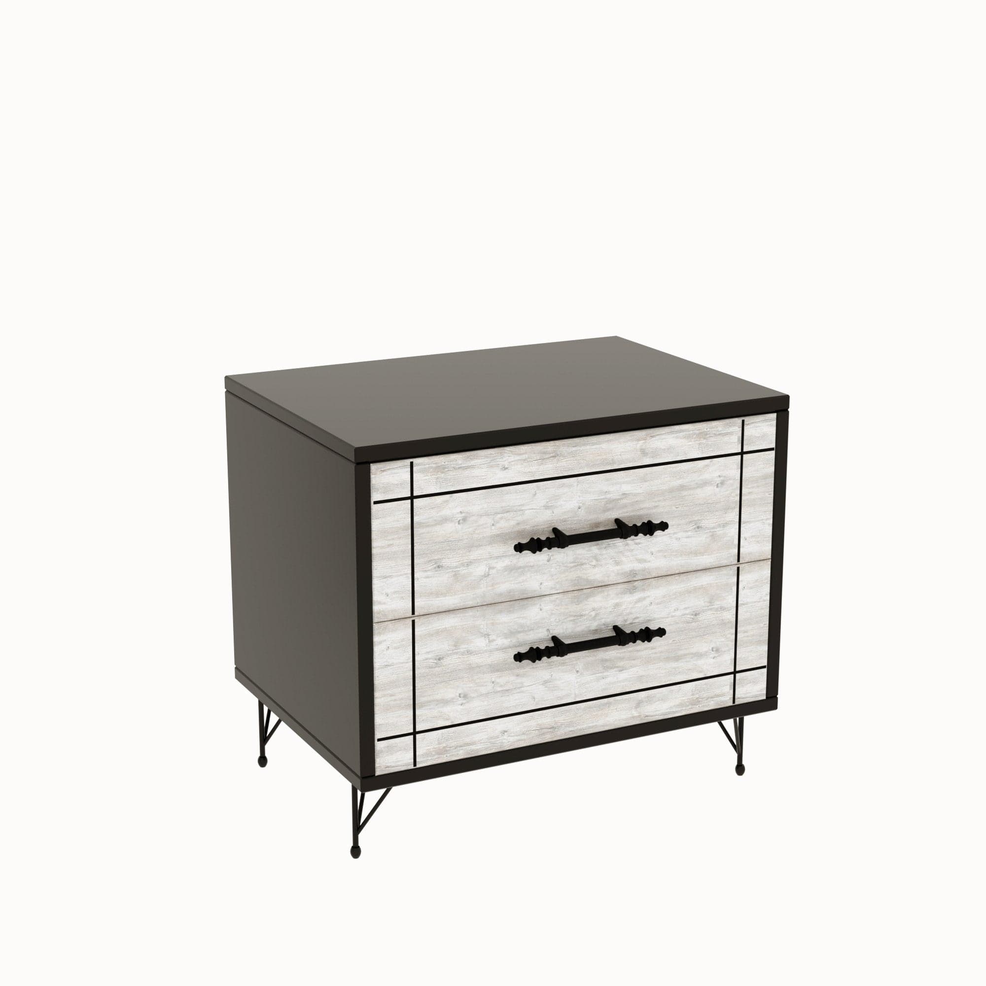 Asir Comodino con 2 cassetti Night Grigio