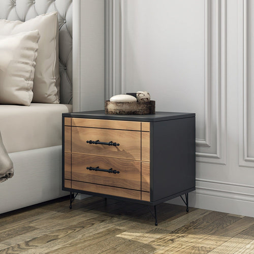 Asir Comodino con 2 cassetti Night Noce