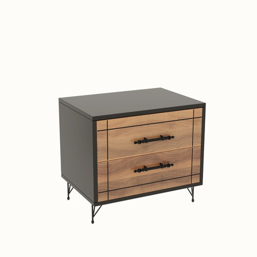 Asir Comodino con 2 cassetti Night Noce