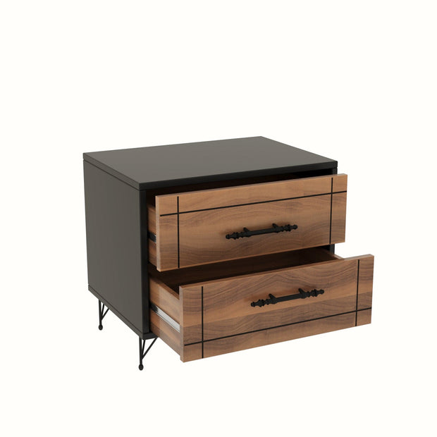 Asir Comodino con 2 cassetti Night Noce