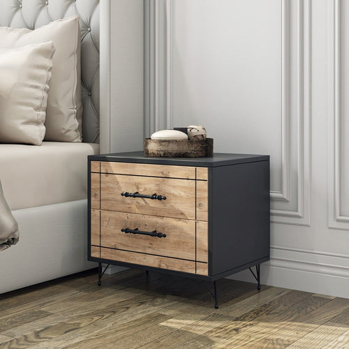 Asir Comodino con 2 cassetti Night Quercia