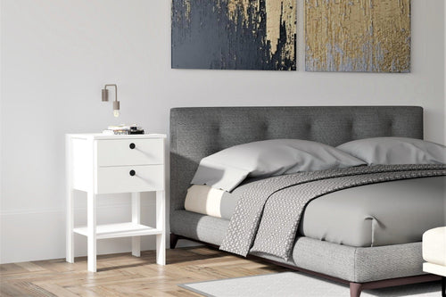 Asir Comodino con 2 cassetti Ruzisa V2 Bianco