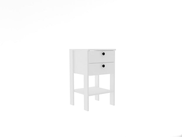 Asir Comodino con 2 cassetti Ruzisa V2 Bianco