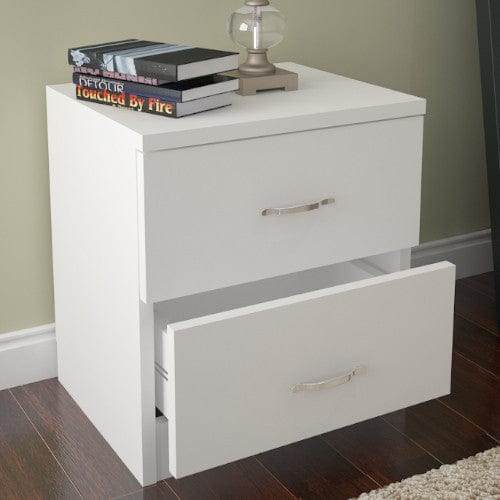 Asir Comodino con 2 cassetti Sine Bianco