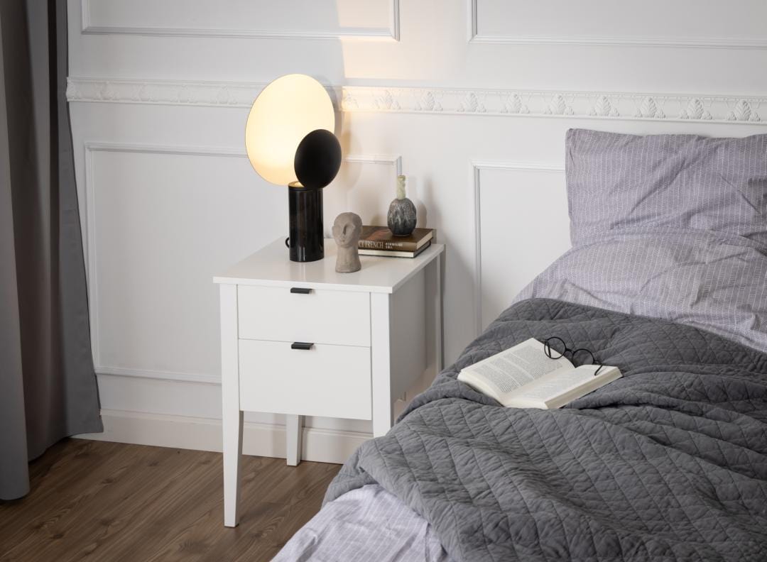 Actona Comodino con 2 cassetti Sleepy Bianco