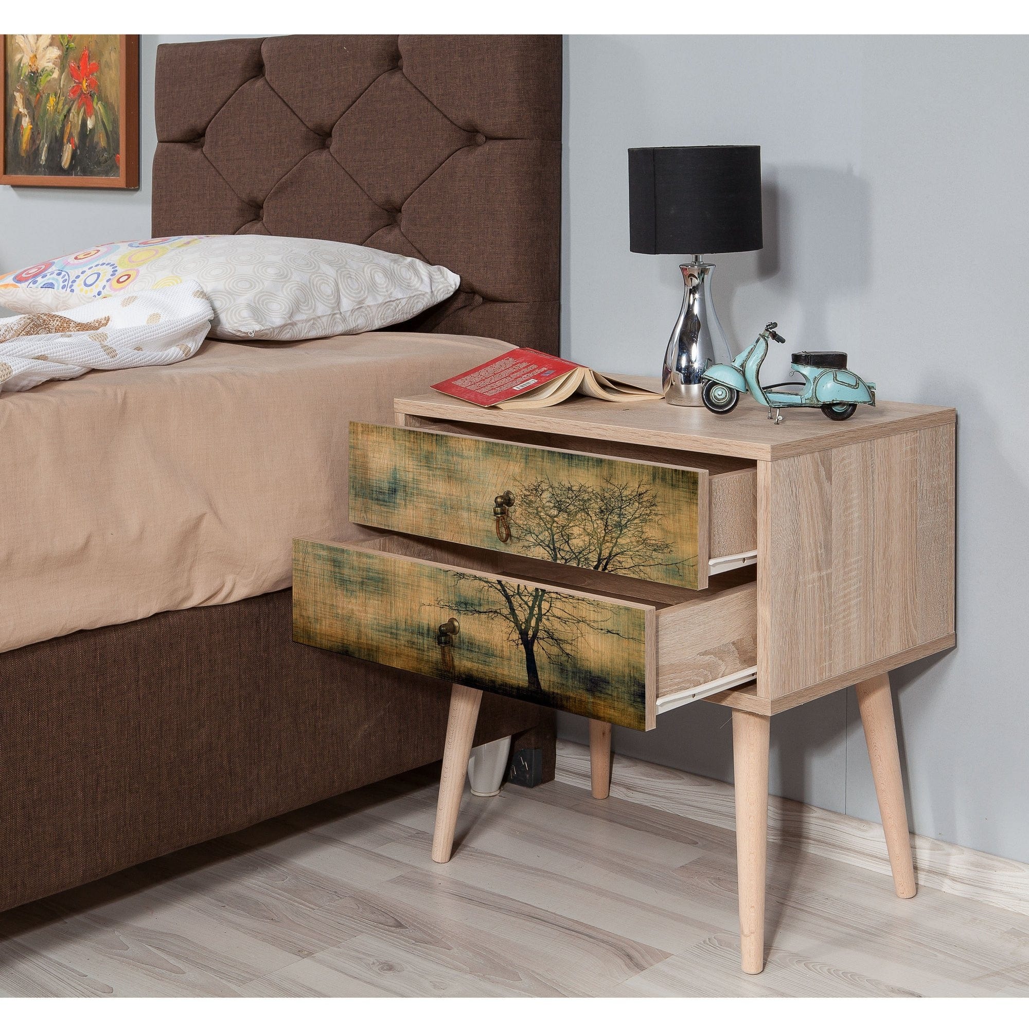 Asir Comodino con 2 cassetti Two 729 Quercia