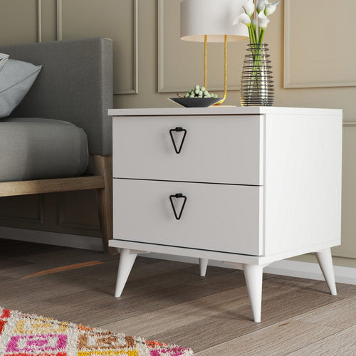 Asir Comodino con 2 cassetti Versa 3634 Bianco