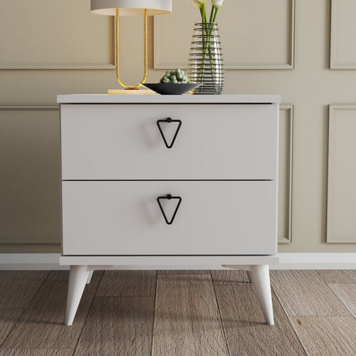 Asir Comodino con 2 cassetti Versa 3634 Bianco