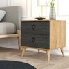 Asir Comodino con 2 cassetti Versa 3638 Marrone