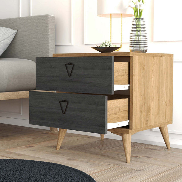 Asir Comodino con 2 cassetti Versa 3638 Marrone