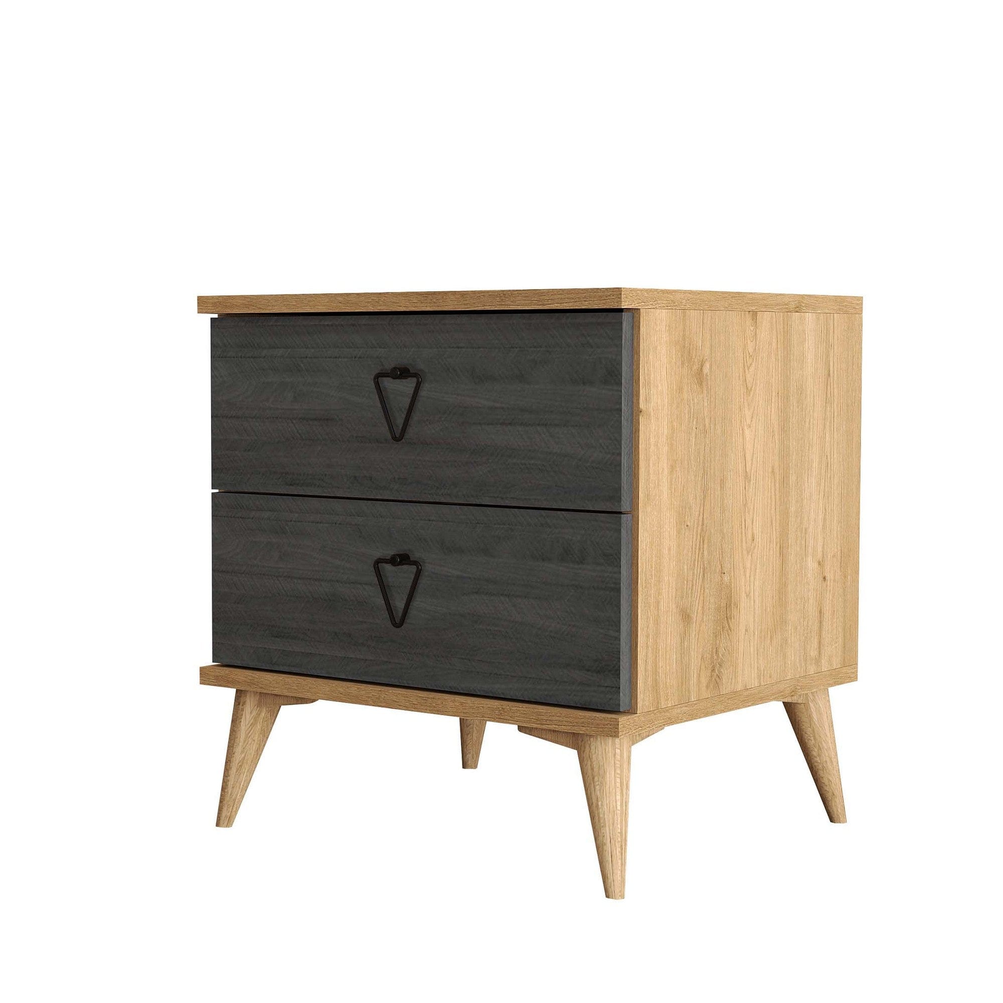 Asir Comodino con 2 cassetti Versa 3638 Marrone