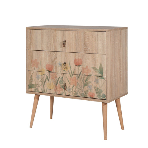 Asir Comodino con 3 cassetti City Trio Tulip Quercia