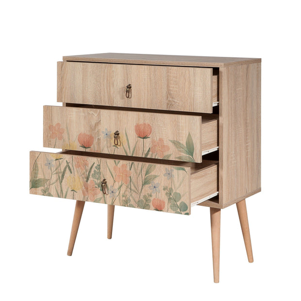 Asir Comodino con 3 cassetti City Trio Tulip Quercia