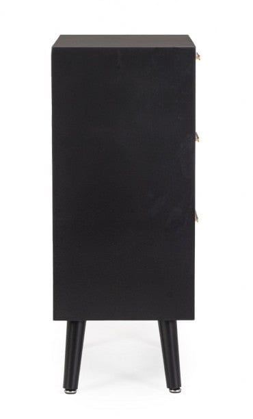 Bizzotto Comodino con 3 cassetti Josine Nero