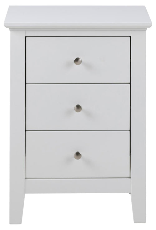 Actona Comodino con 3 cassetti Linnea Bianco