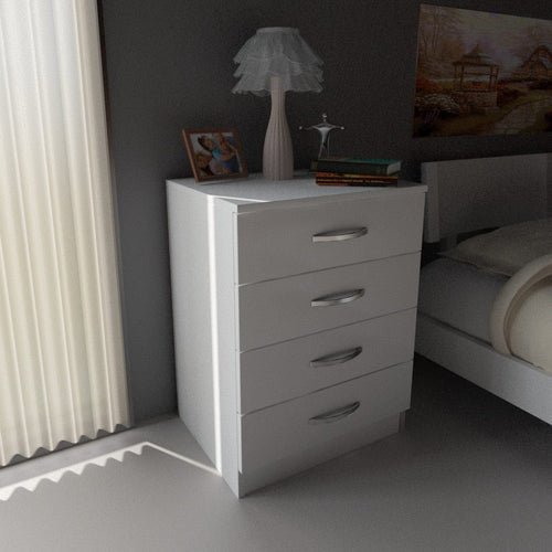 Asir Comodino con 4 cassetti Diva V4 Bianco