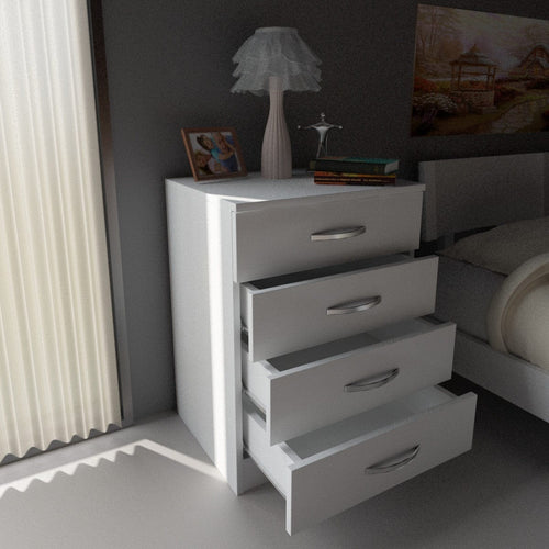 Asir Comodino con 4 cassetti Diva V4 Bianco