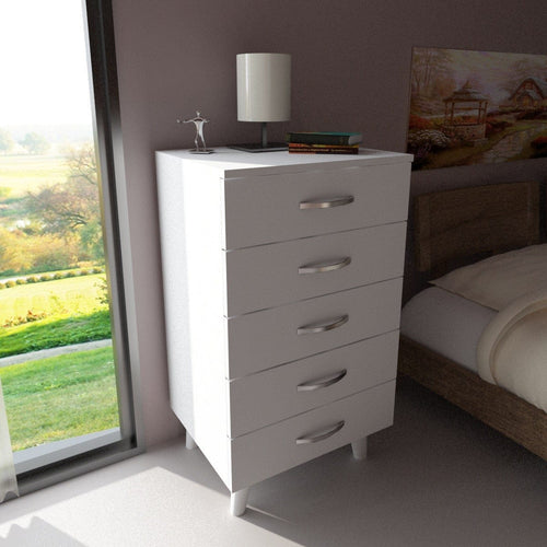Asir Comodino con 5 cassetti Cemre 5C Bianco