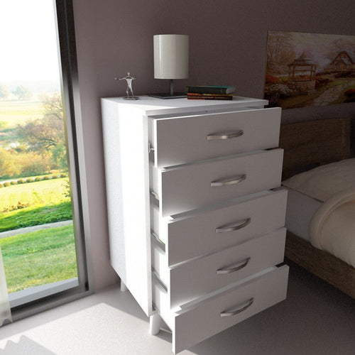 Asir Comodino con 5 cassetti Cemre 5C Bianco