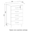 Asir Comodino con 5 cassetti Cemre 5C Bianco