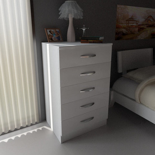 Asir Comodino con 5 cassetti Diva V5 Bianco