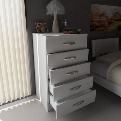 Asir Comodino con 5 cassetti Diva V5 Bianco