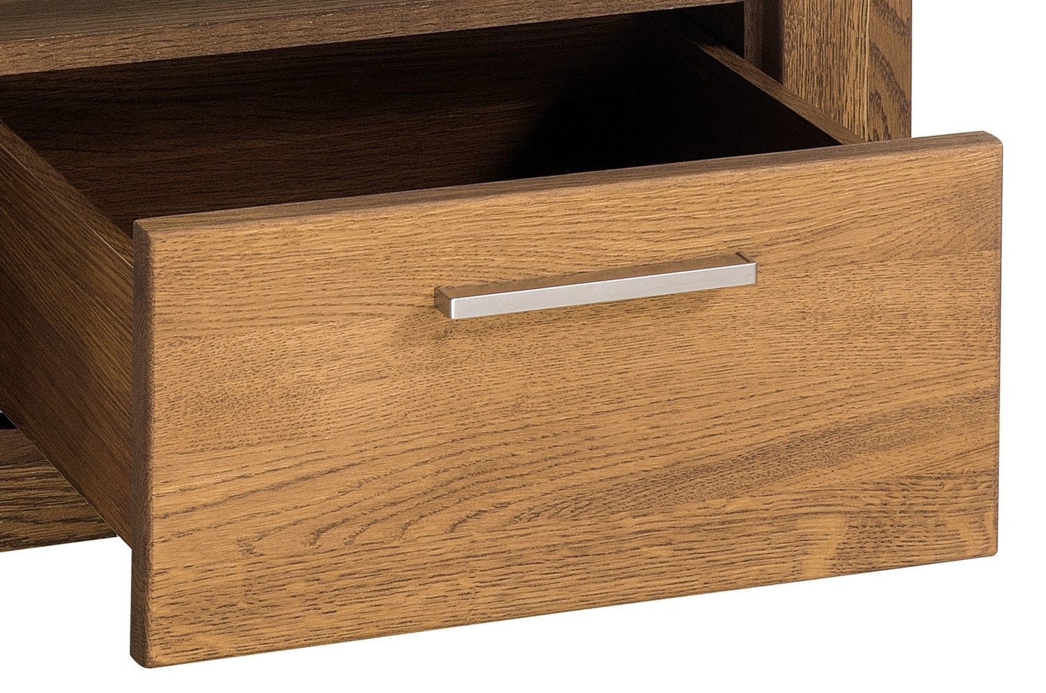 Szynaka Comodino in impiallacciato e paglia con 1 cassetto Velvet 79 Rovere rustico, l54xl42xh42 cm
