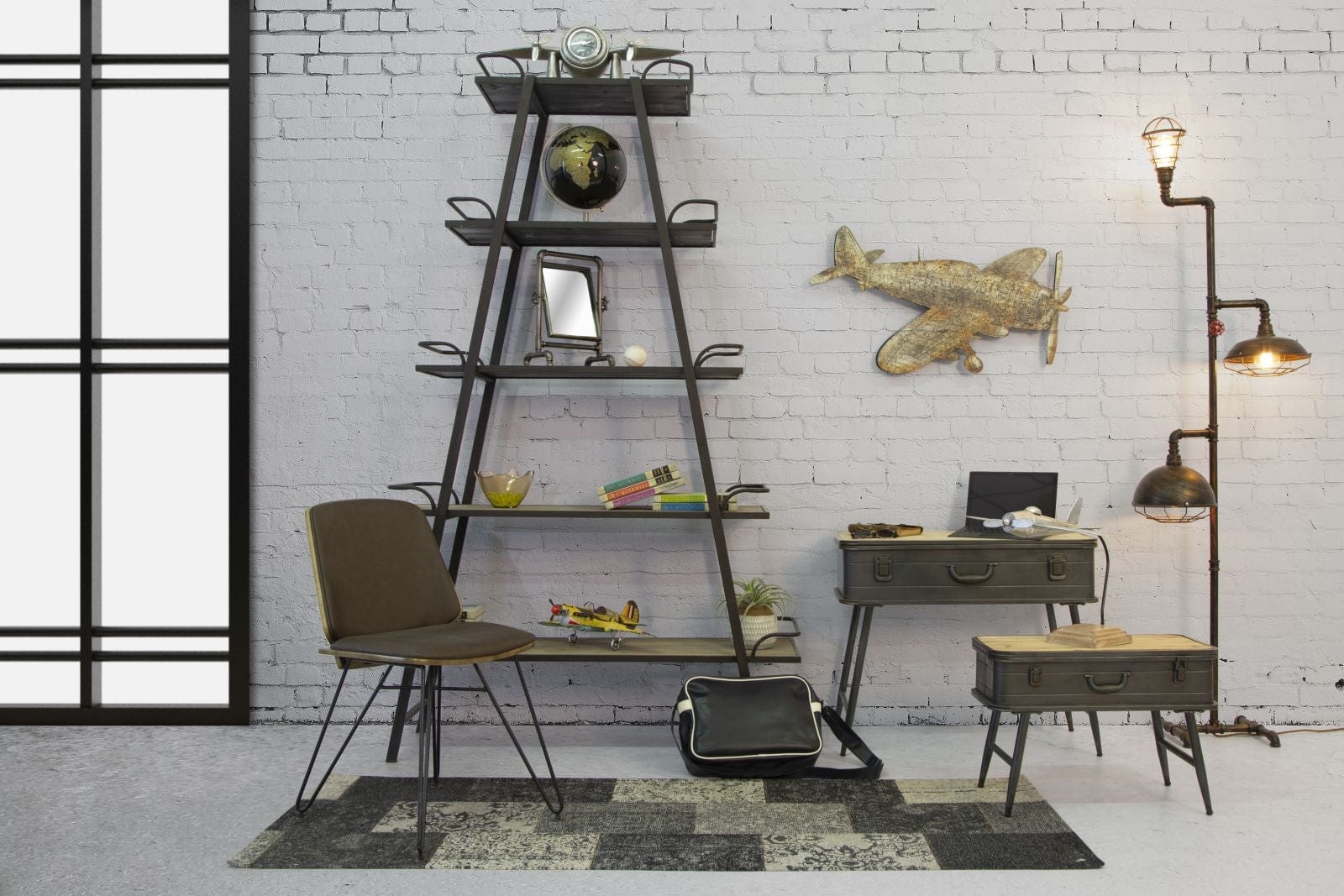 Mauro Ferretti Console Industry C/Contenitore cm 60x29x43,5