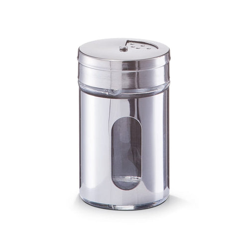 Zeller Contenitore per spezie Visual, acciaio inox e vetro, Argento 80 ml, Ø 5xH8,5 cm
