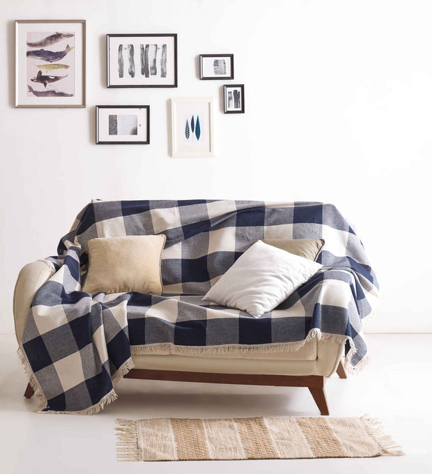 Asir Coperta cotone Dama Blu, 180 x 230 cm