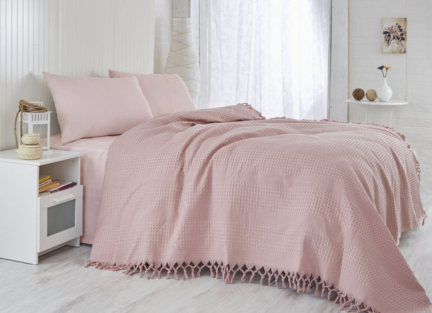 Coperta cotone Pique 122 Rosa, 220 x 240 cm