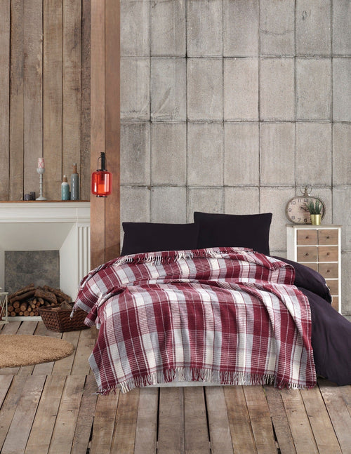 Asir Coperta Ekose III Rosso, 180 x 220 cm