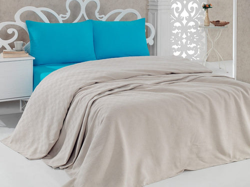 Asir Copriletto in cotone King Beige, 260 x 220 cm