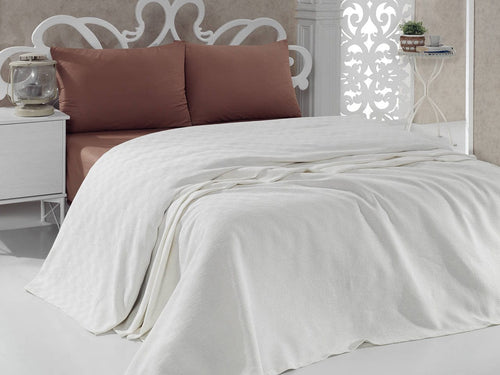 Asir Copriletto in cotone King Crema, 260 x 220 cm
