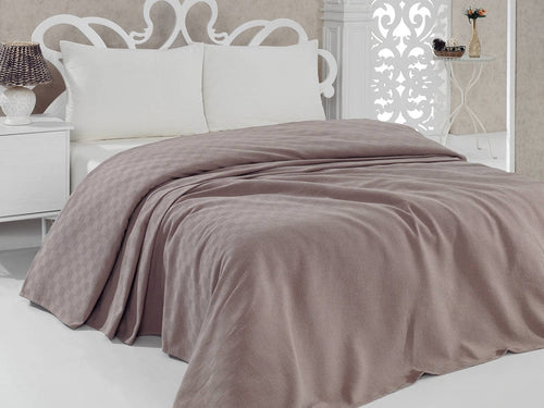 Asir Copriletto in cotone King Marrone, 260 x 220 cm