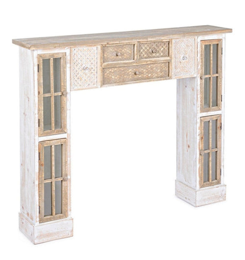 Bizzotto Cornice decorativa per camino con 4 ante Omar Naturale