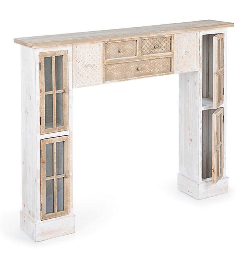 Bizzotto Cornice decorativa per camino con 4 ante Omar Naturale