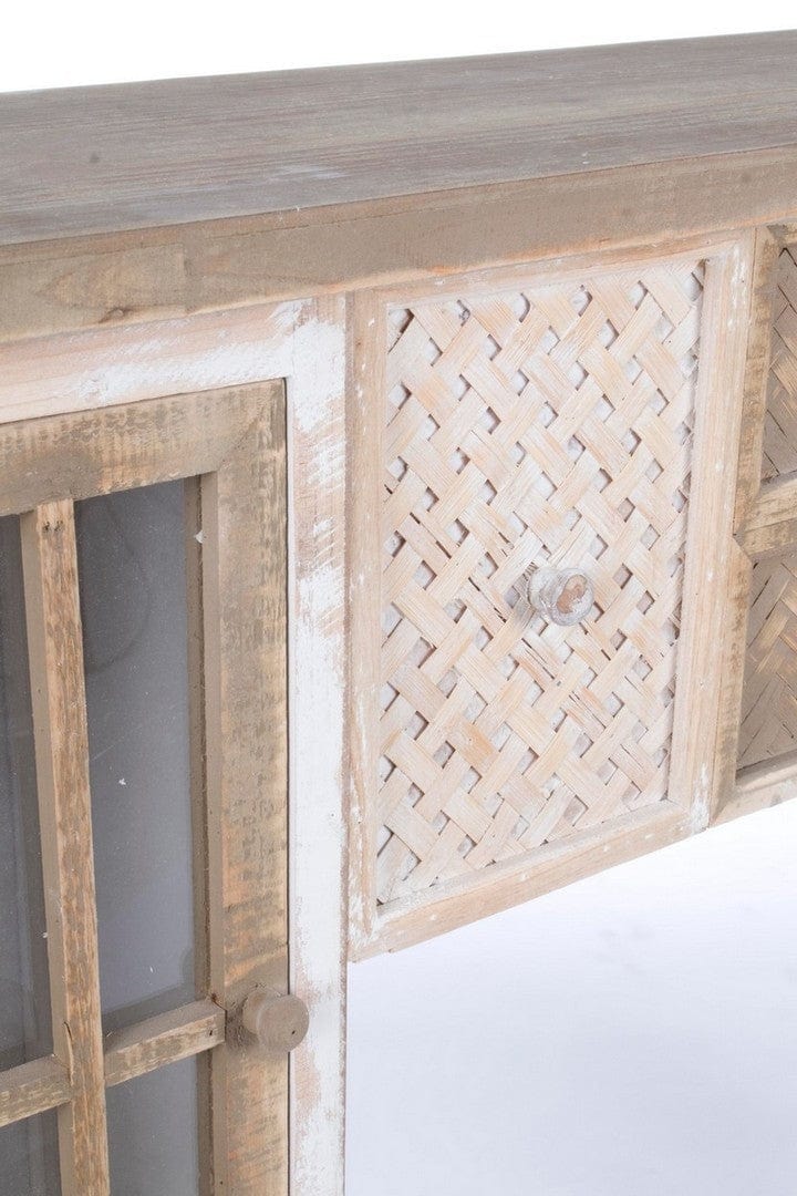 Bizzotto Cornice decorativa per camino con 4 ante Omar Naturale