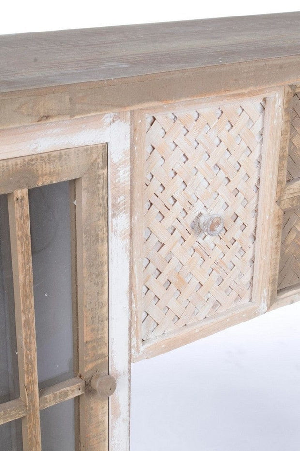 Bizzotto Cornice decorativa per camino con 4 ante Omar Naturale