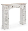 Bizzotto Cornice decorativa per camino con 4 cassetti e 2 ante Spark Bianco