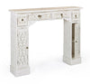 Bizzotto Cornice decorativa per camino con 4 cassetti e 2 ante Spark Bianco
