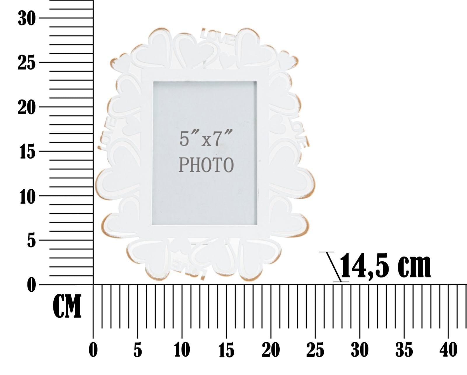 Mauro Ferretti Cornice Heart cm 25x14,5x27,7 (Misura Interna cm 12,5x17,5)